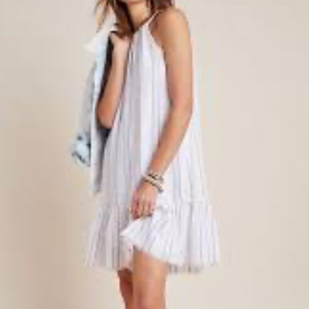 NWT Anthropologie Cloth & Stone Striped Halter Mini Dress